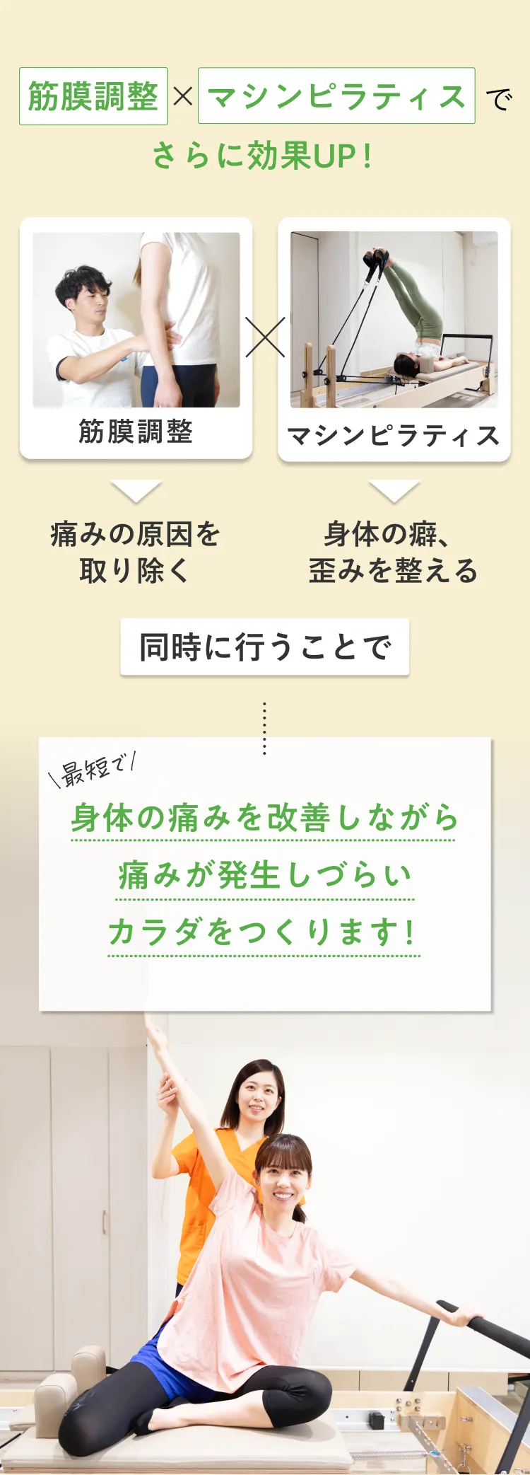 ピラティス×筋膜調整で さらに効果UP！